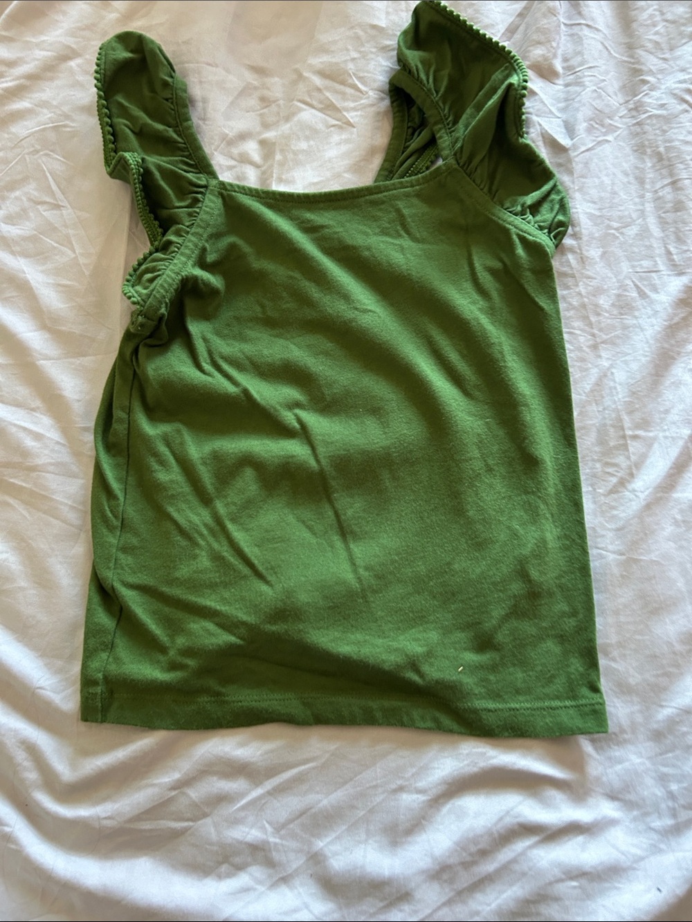 Janie and Jack Green Ruffle Strap Tank Top